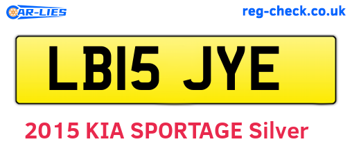 LB15JYE are the vehicle registration plates.