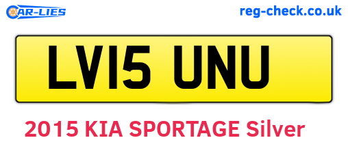 LV15UNU are the vehicle registration plates.