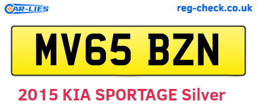 MV65BZN are the vehicle registration plates.