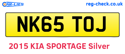 NK65TOJ are the vehicle registration plates.
