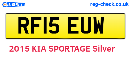 RF15EUW are the vehicle registration plates.