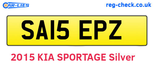 SA15EPZ are the vehicle registration plates.