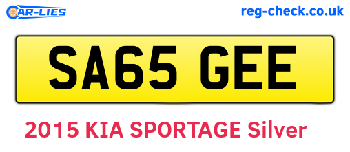 SA65GEE are the vehicle registration plates.
