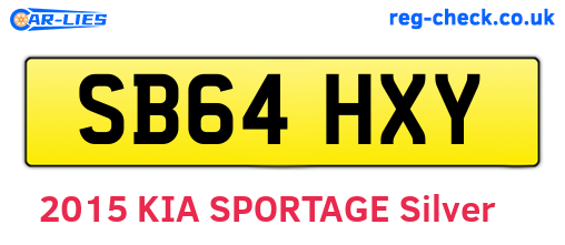 SB64HXY are the vehicle registration plates.