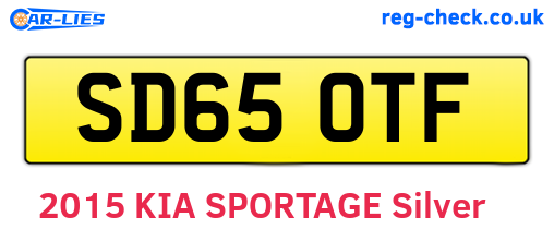 SD65OTF are the vehicle registration plates.