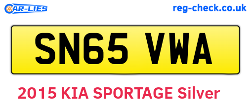 SN65VWA are the vehicle registration plates.