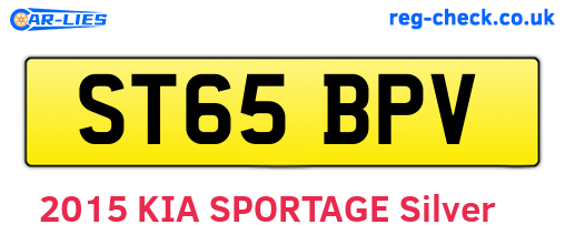 ST65BPV are the vehicle registration plates.