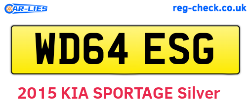 WD64ESG are the vehicle registration plates.
