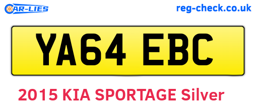 YA64EBC are the vehicle registration plates.