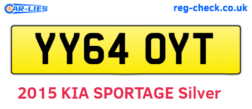 YY64OYT are the vehicle registration plates.