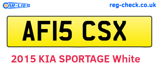 AF15CSX are the vehicle registration plates.