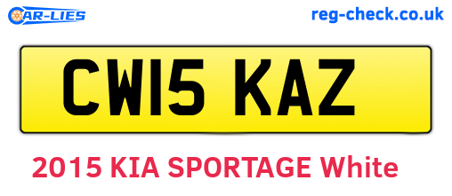 CW15KAZ are the vehicle registration plates.