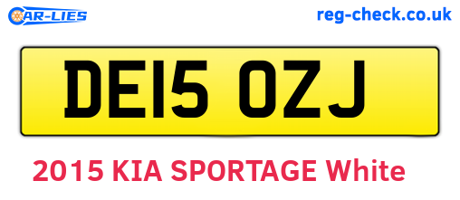 DE15OZJ are the vehicle registration plates.