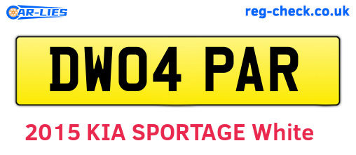 DW04PAR are the vehicle registration plates.