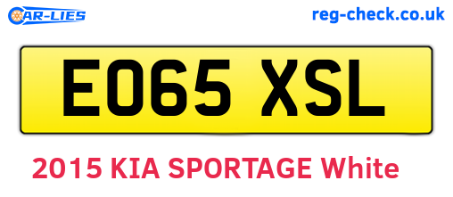EO65XSL are the vehicle registration plates.
