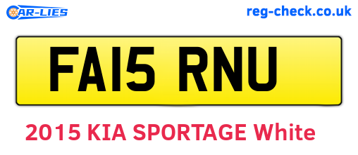 FA15RNU are the vehicle registration plates.