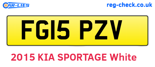 FG15PZV are the vehicle registration plates.
