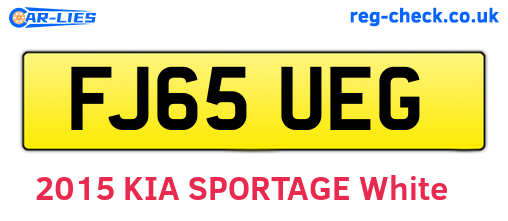 FJ65UEG are the vehicle registration plates.