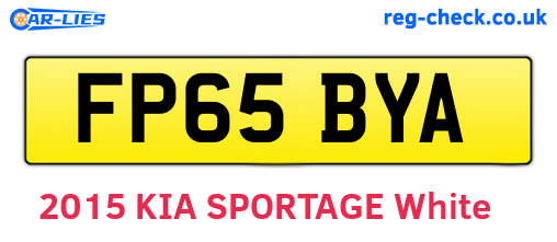 FP65BYA are the vehicle registration plates.
