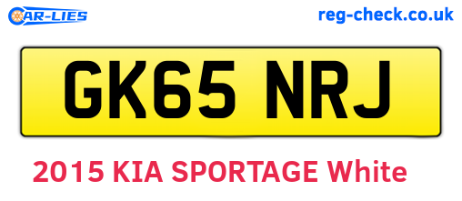 GK65NRJ are the vehicle registration plates.