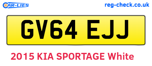 GV64EJJ are the vehicle registration plates.