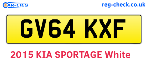 GV64KXF are the vehicle registration plates.