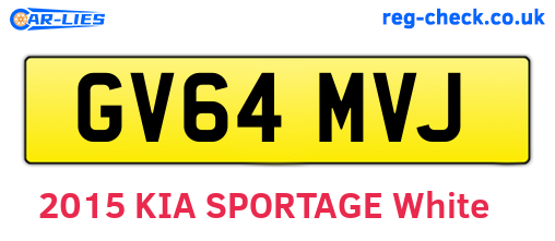 GV64MVJ are the vehicle registration plates.
