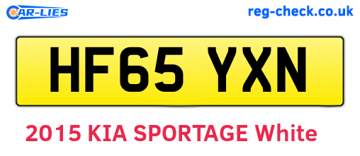 HF65YXN are the vehicle registration plates.