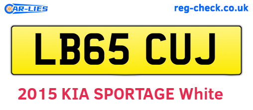 LB65CUJ are the vehicle registration plates.