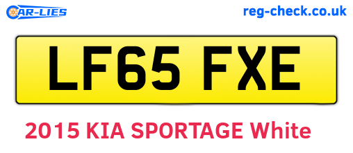 LF65FXE are the vehicle registration plates.