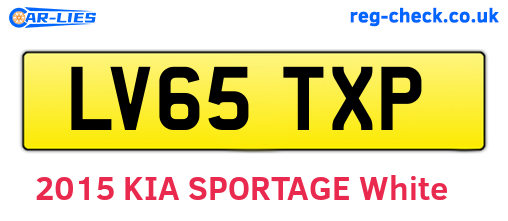 LV65TXP are the vehicle registration plates.
