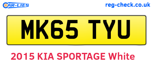 MK65TYU are the vehicle registration plates.