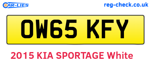 OW65KFY are the vehicle registration plates.