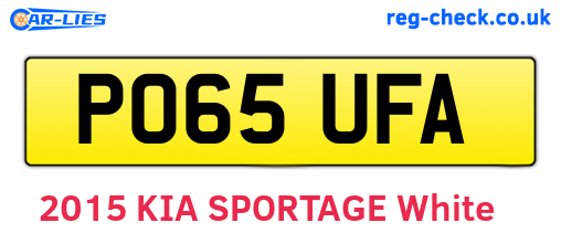 PO65UFA are the vehicle registration plates.