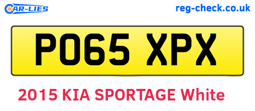 PO65XPX are the vehicle registration plates.