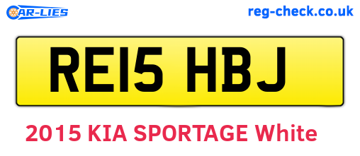 RE15HBJ are the vehicle registration plates.