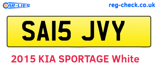 SA15JVY are the vehicle registration plates.