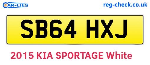 SB64HXJ are the vehicle registration plates.