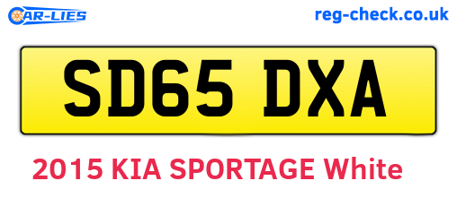 SD65DXA are the vehicle registration plates.