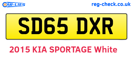 SD65DXR are the vehicle registration plates.