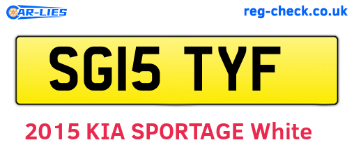 SG15TYF are the vehicle registration plates.