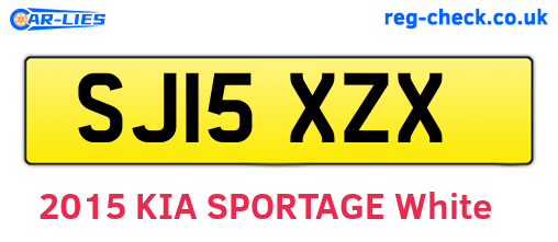 SJ15XZX are the vehicle registration plates.