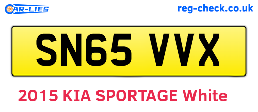 SN65VVX are the vehicle registration plates.
