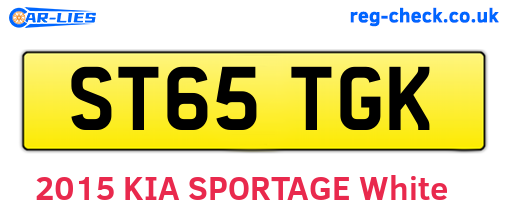 ST65TGK are the vehicle registration plates.