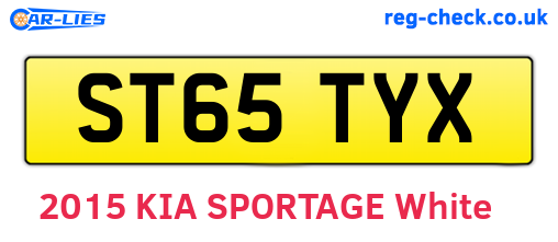 ST65TYX are the vehicle registration plates.