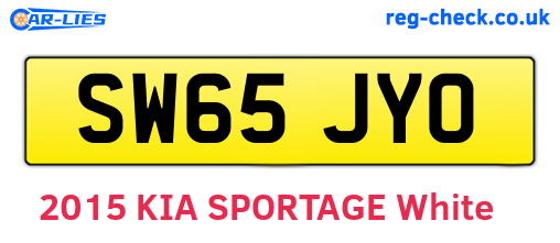 SW65JYO are the vehicle registration plates.