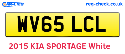 WV65LCL are the vehicle registration plates.