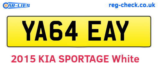 YA64EAY are the vehicle registration plates.