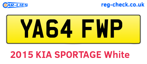 YA64FWP are the vehicle registration plates.