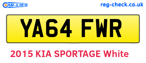 YA64FWR are the vehicle registration plates.